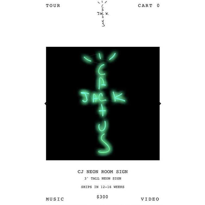 全新限量免運 Travis Scott CACTUS JACK neon sign led霓虹燈室內裝飾收藏招牌 | 蝦皮購物