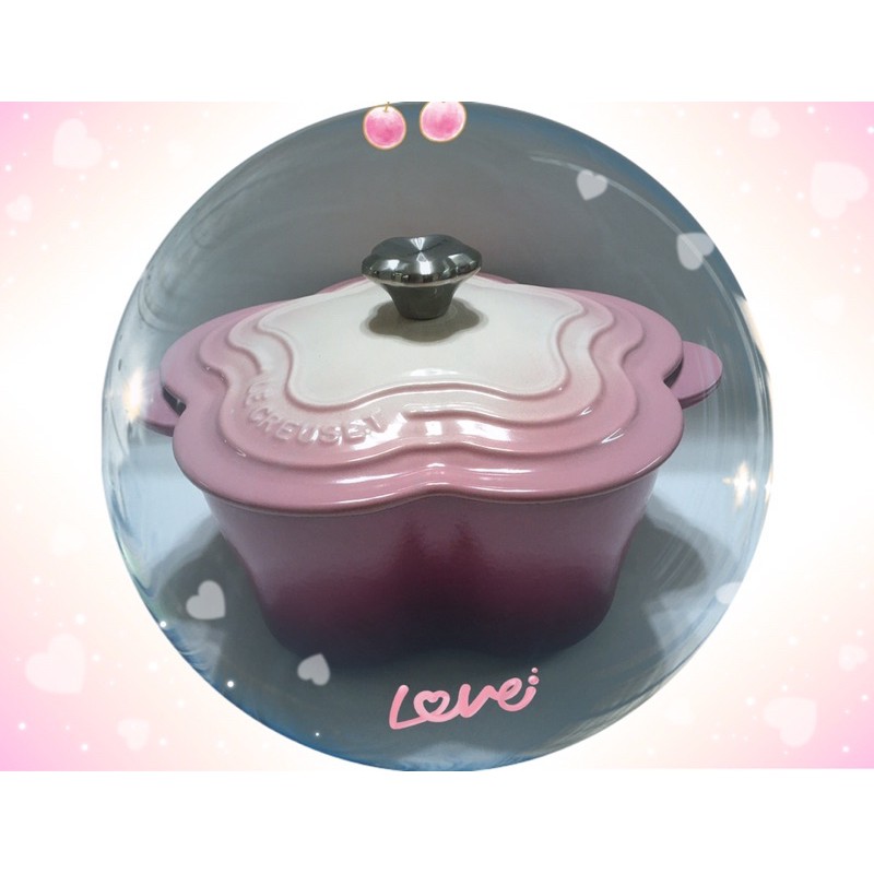 Le Creuset 20cm山茶花鑄鐵鍋(深鍋) 花鋼頭晨曦粉色(Ombre' Plum Le Creuset 20cm山茶花鑄鐵鍋(深鍋) 花鋼頭晨曦粉色(Ombre' Plum