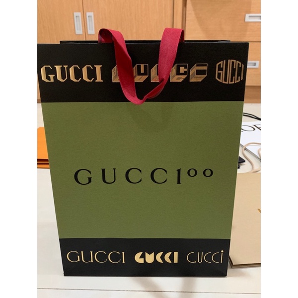 精品 GUCCI 100週年 直立式 紀念紙袋 手提紙袋