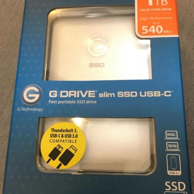 G-TECHNOLOGY G-DRIVE slim SSD USB-C 1000GB 1TB 外接式固態硬碟