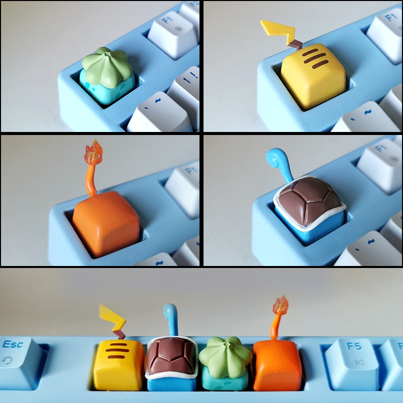 【鍵帽】精靈寶可夢皮卡丘Pikachu Pokémon 機械鍵盤樹脂塑料材料 DIY Ecs R4 OEM 鍵帽 | 蝦皮購物