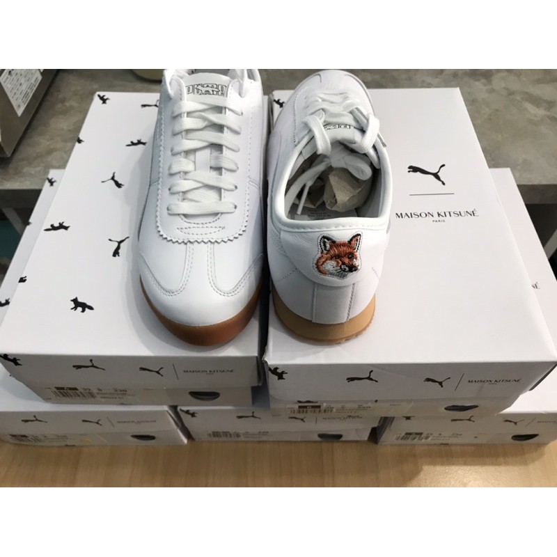 全新正品Roma Puma Maison Kitsune 膠底小白鞋女碼女鞋| 蝦皮購物