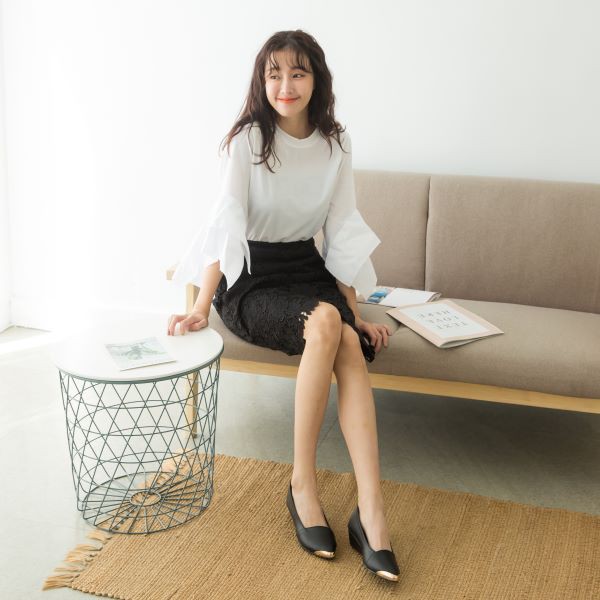 楔型鞋推薦-【白鳥麗子】全尺碼 楔型鞋 訂製款 MIT顯瘦金屬拼接楔型包鞋