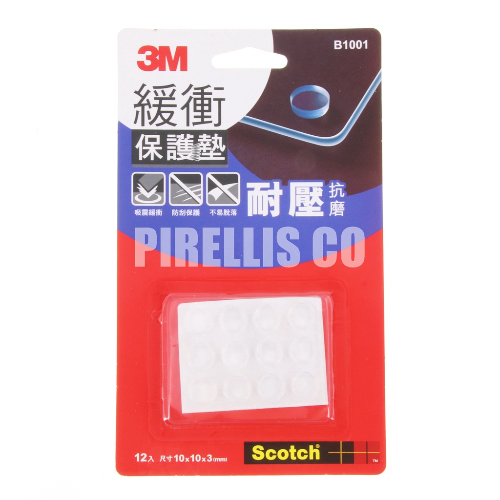 南陽貿易】3M Scotch 透明緩衝保護墊10mm 12入B1001 椅腳墊桌腳墊止滑