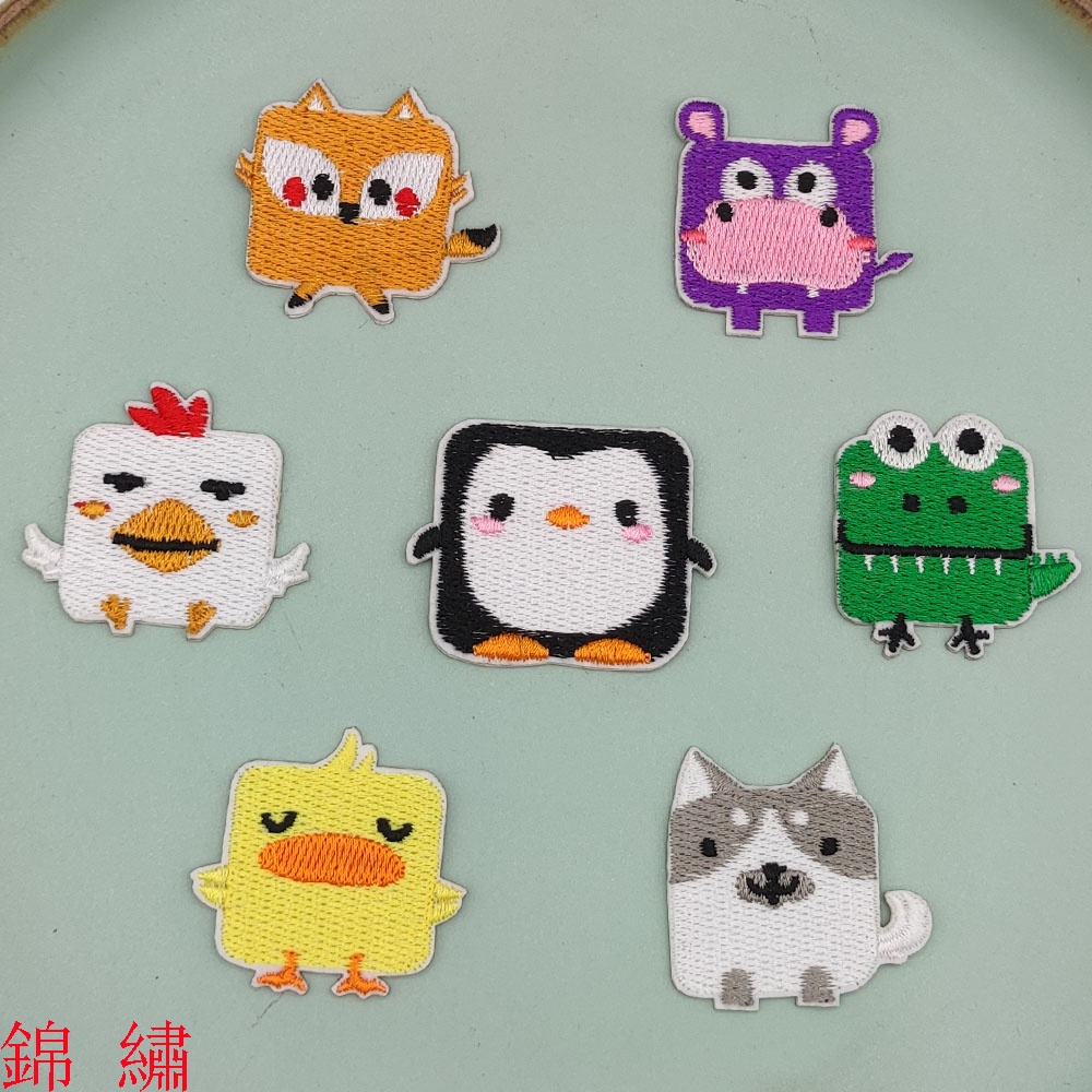 錦繡®自黏刺繡布貼 可愛方形小動物刺繡貼布 刺繡布貼diy 補丁貼布 刺繡貼布 刺繡貼 布章 燙布貼 熨燙貼 補衣服貼 | 蝦皮購物
