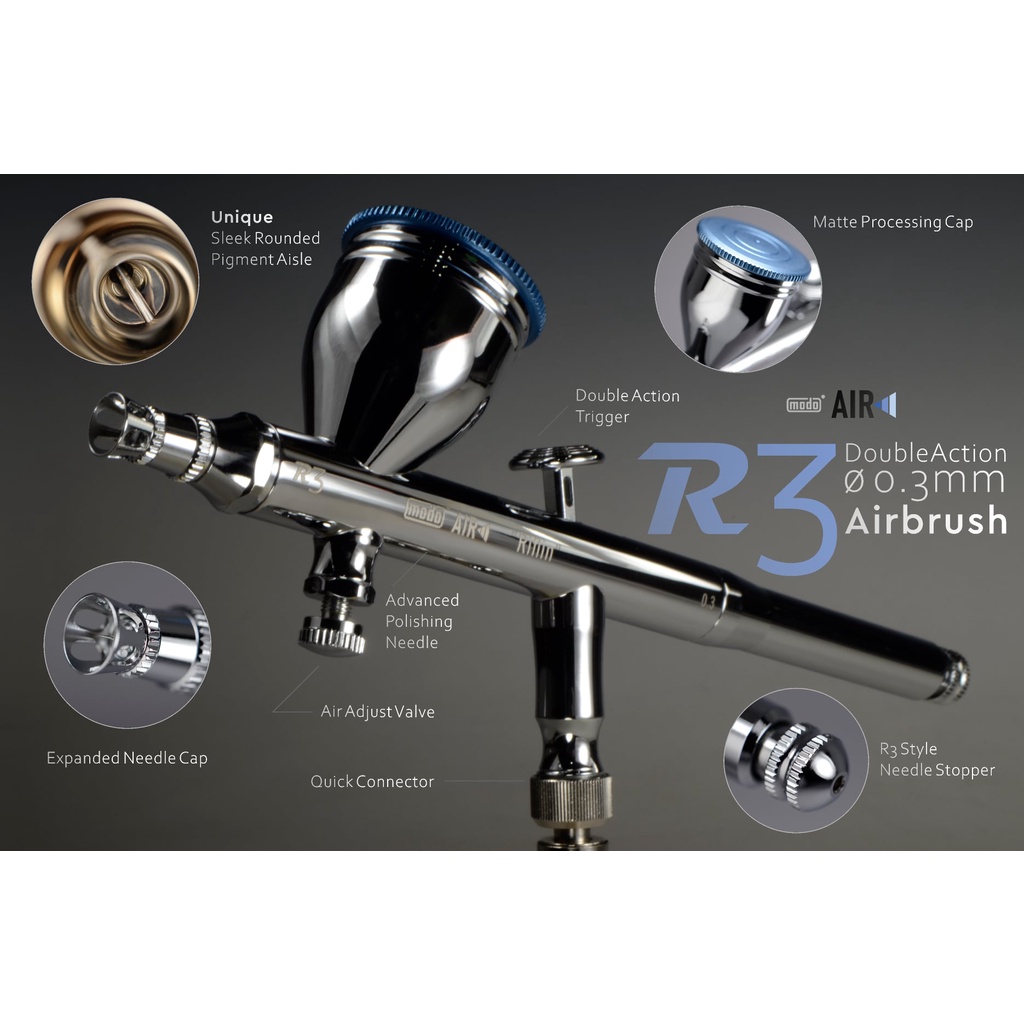 【模神】現貨 摩多製造所 modo AIR R3 0.3mm 附調壓閥雙動式高階噴筆 噴筆 模型噴筆 雙動式 快接座 | 蝦皮購物