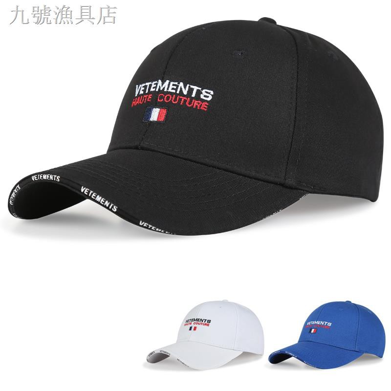 現貨】vetements cap帽子男潮夏天鴨舌帽休閑百搭網紅女棒球帽黑白藍色