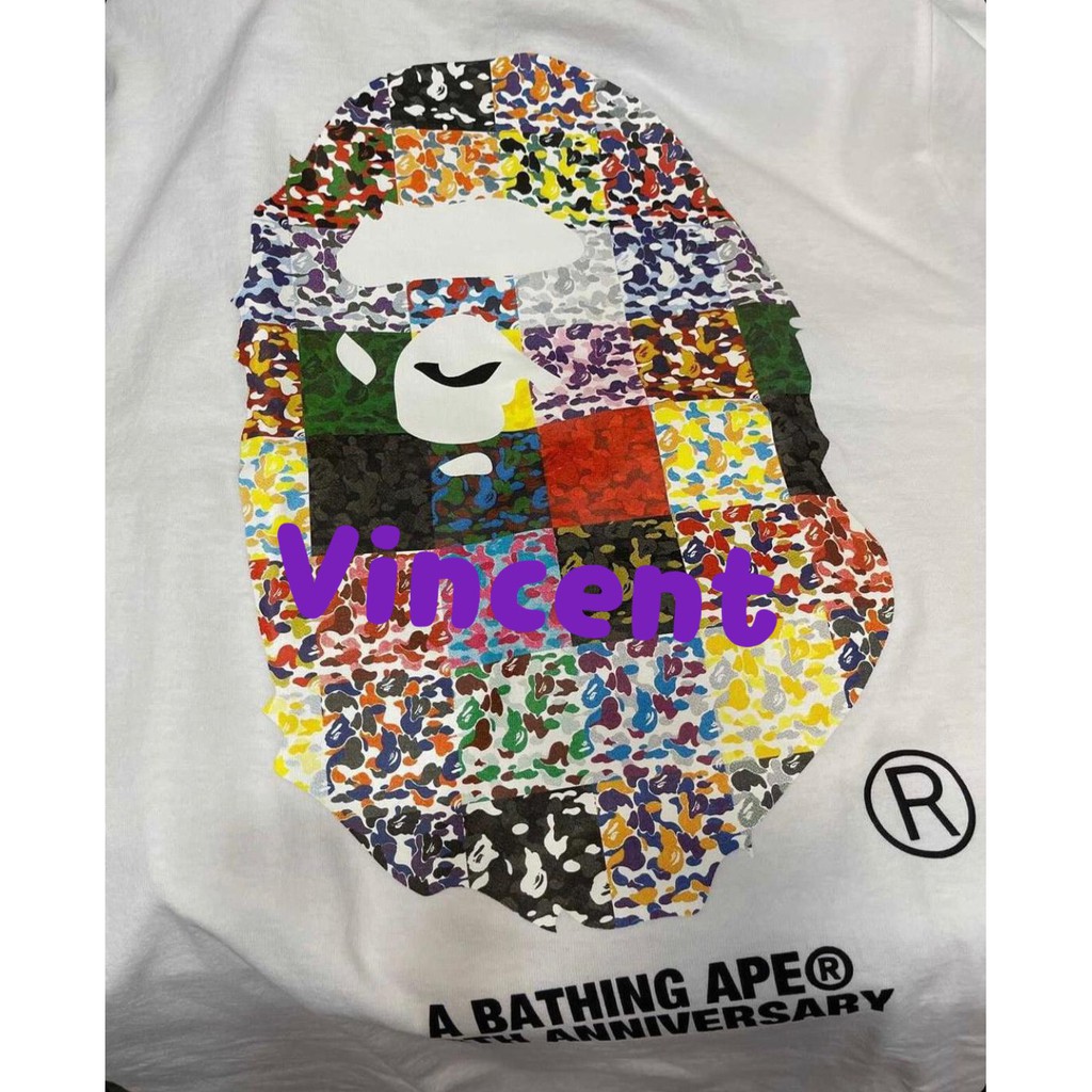 預購BAPE 28週年大猿人頭短tee BIG APE HEAD TEE CAMO ANNIVERSARY