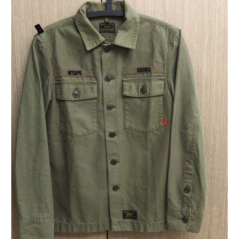 WTAPS 14AW BUDS LS SHIRTS SATIN 兩袋軍裝襯衫碎花貼布S號| 蝦皮購物