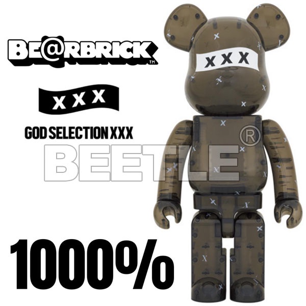 BEETLE BE@RBRICK GOD SELECTION XXX BLACK CLEAR 透明 黑色 1000%