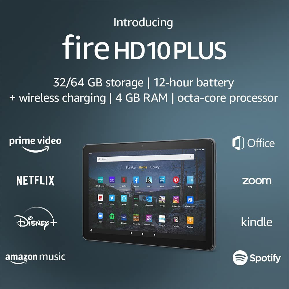 Amazon Fire HD 10 Plus, 10.1吋, 1080p, 32 GB, Amazon 2021年最新版