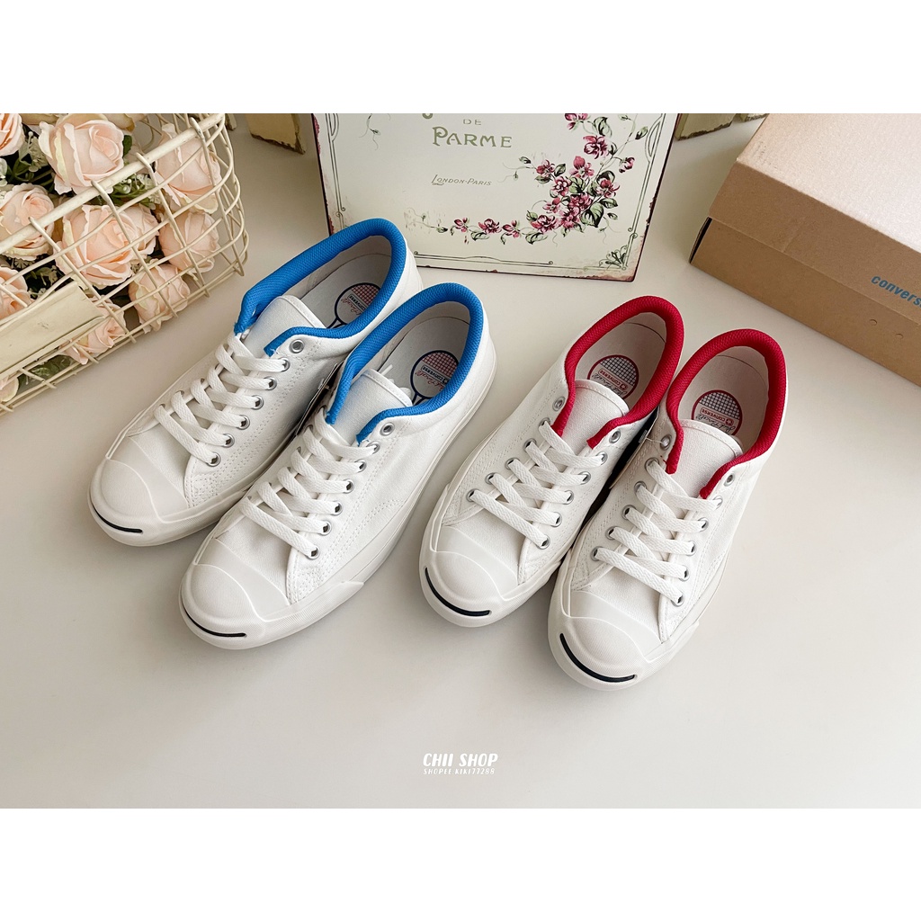 CHII】日本限定Converse JACK PURCELL TW RH 白藍白紅網球拍開口