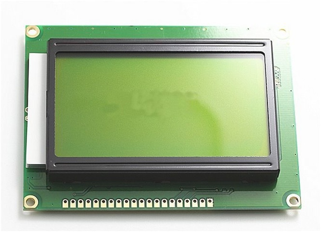 325 Lcd 12864 黃綠底黑字 液晶顯示模組 繁體中文字庫 圖形 串並口通用 St7920 附排針 蝦皮購物