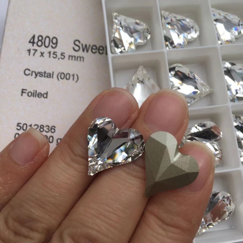 正品SWAROVSKI 施華洛世奇4809 尖底愛心水鑽水晶美甲鑽手機貼鑽| 蝦皮購物