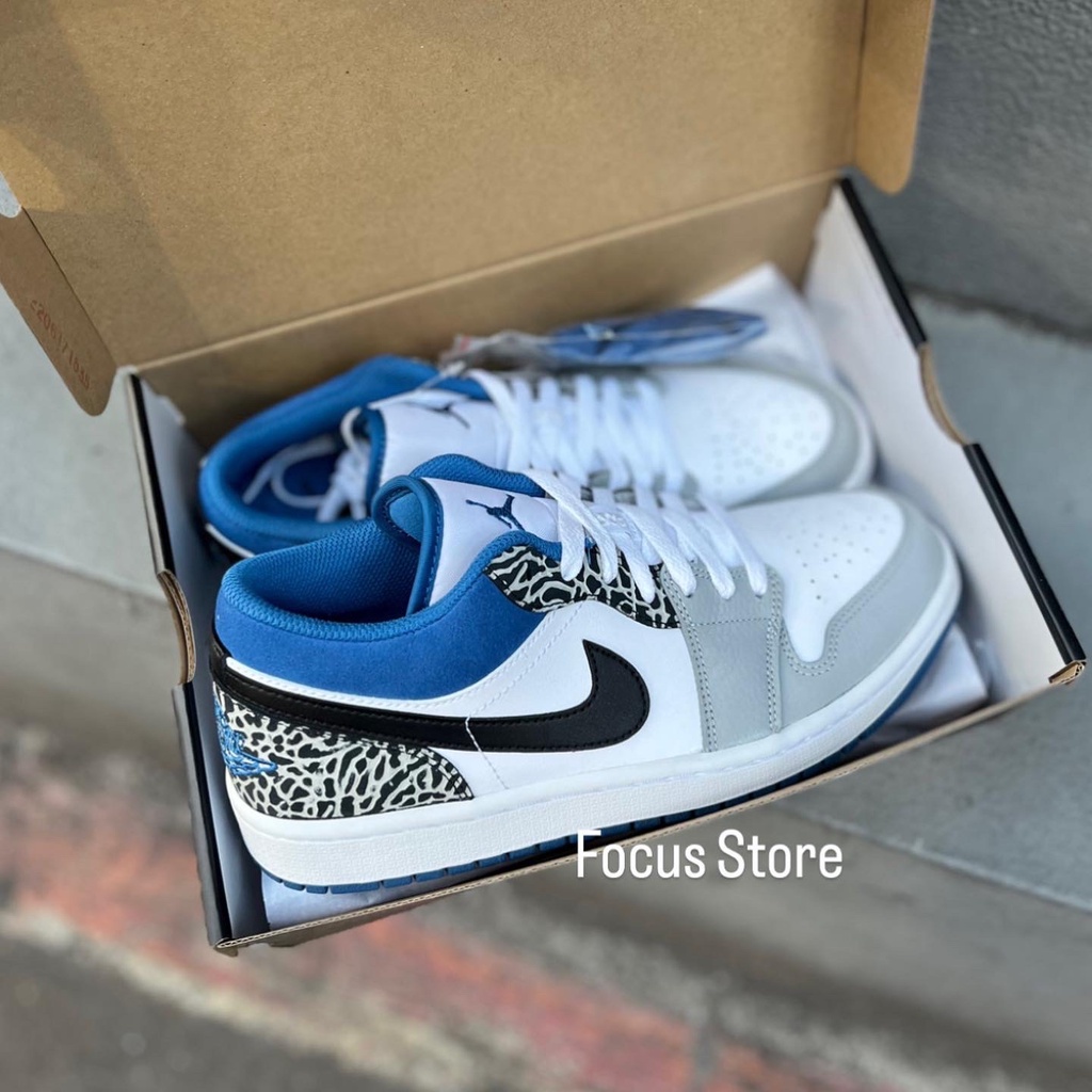 【Focus Store】Air Jordan 1 low SE “True Blue” 爆裂紋 DM1199-140 | 蝦皮購物