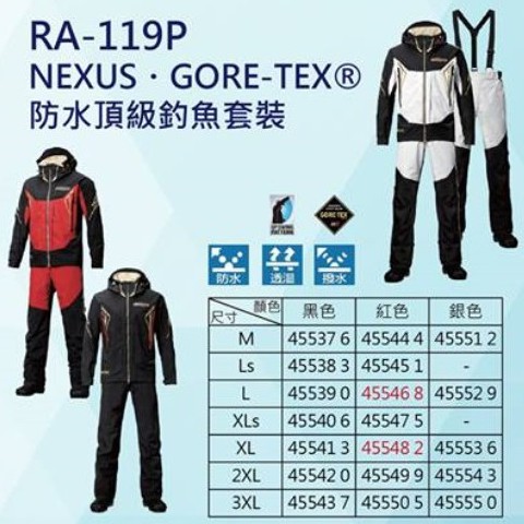 NEXUS・GORE-TEX(R)エクストラレインスーツ　RA-119P　XL 釣具 NEXUS・GORE-TEX(R)エクストラレインスーツ RA-119P XL 実釣での