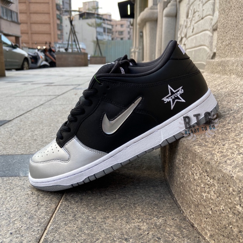 RTG】NIKE DUNK SB X SUPREME 黑銀銀頭聯名星星現貨男鞋CK3480-001