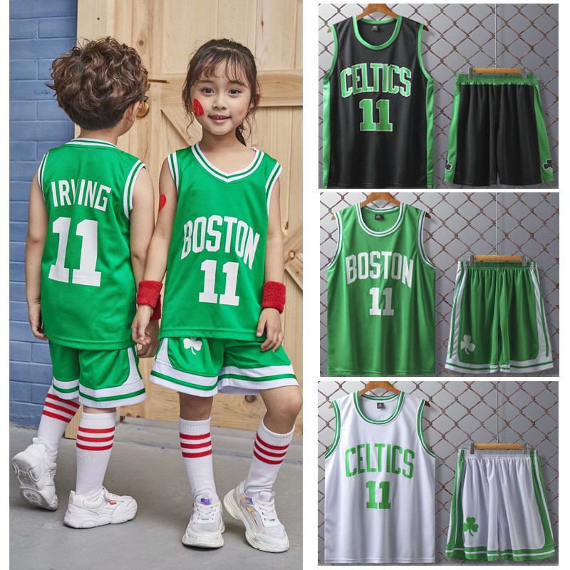 NBA 波士頓凱爾特人隊球衣 11 歐文球衣兒童上衣+短褲球衣套裝兒童籃球服 | 蝦皮購物
