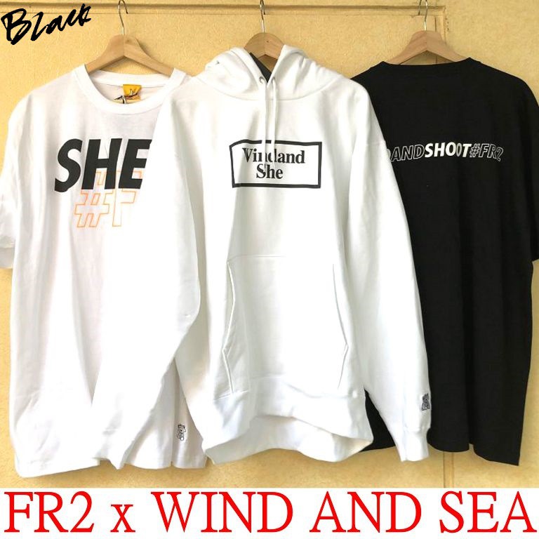 BLACK全新FR2 x WIND AND SEA中目黑開幕限定SHE經典LOGO短T (賣場另有