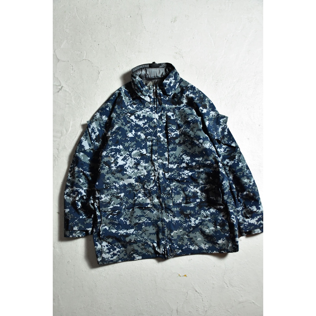 US Navy Working Parka Small Short Gore-Tex Jacket Blue Digital