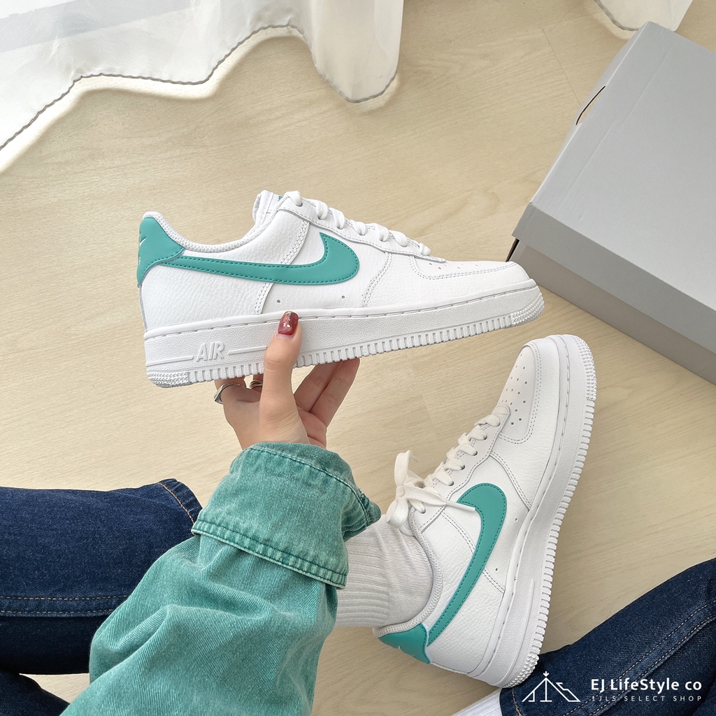 EJ-零碼/ 23.5cm NIKE AIR FORCE 1 AF1 藍綠色湖水綠女鞋DD8959-101