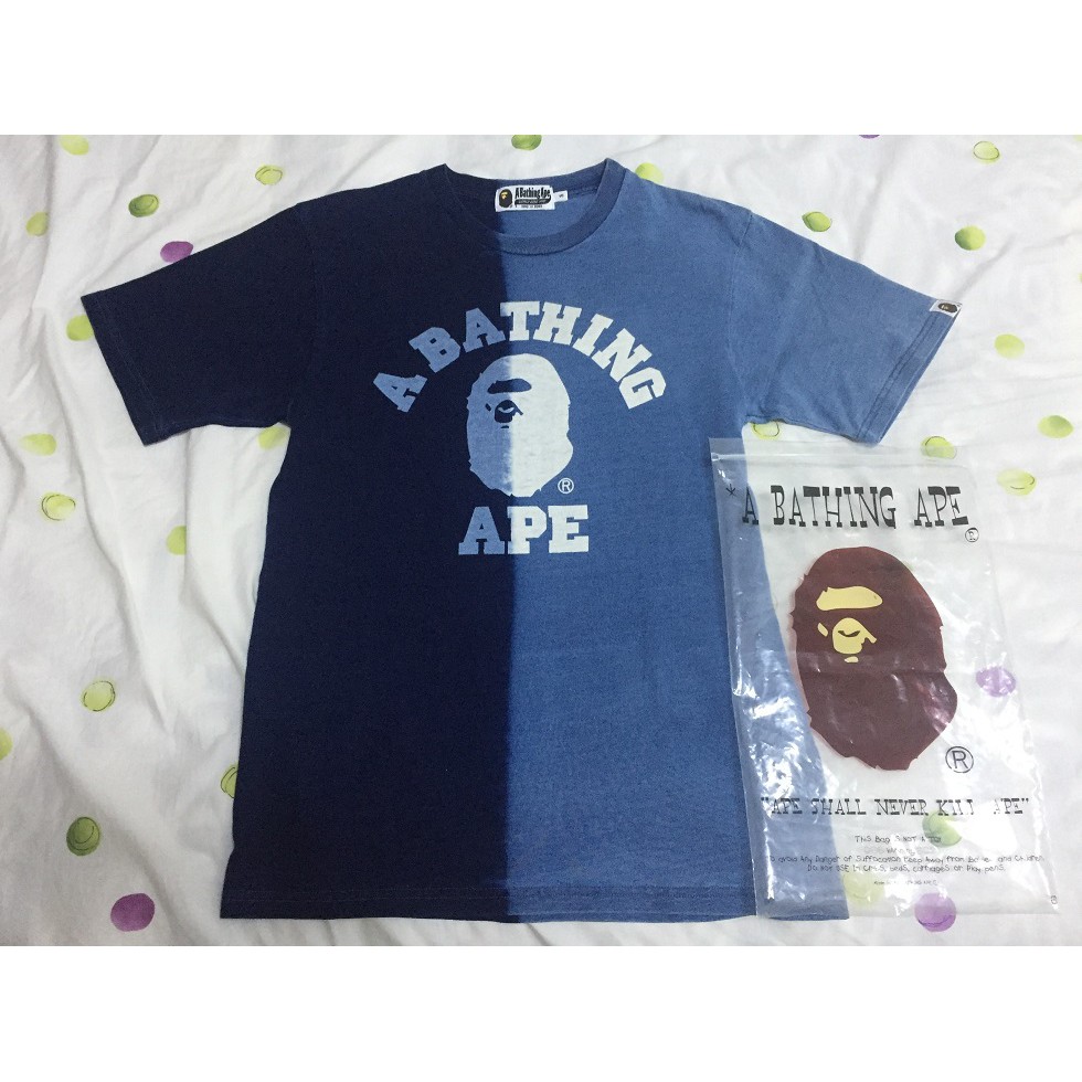 全新品】A Bathing APE BAPE 經典猿人水洗雙拼牛仔雙色帥【S 號