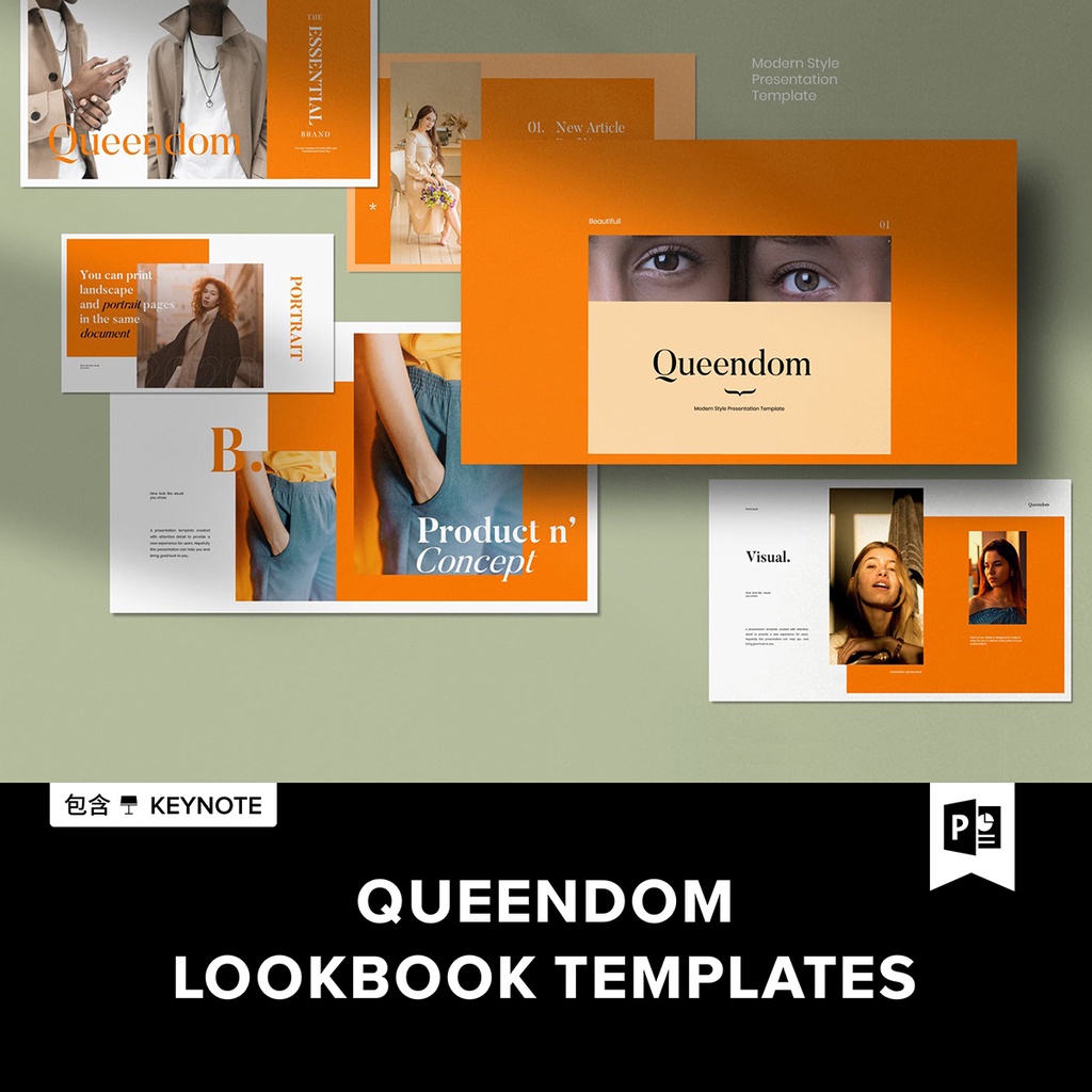 Queendom Lookbook Design Templates PPT+Keynote.P2020032202 | 蝦皮購物
