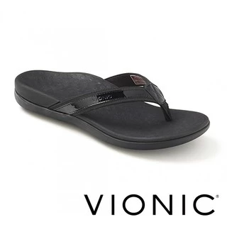 【VIONIC 法歐尼】Islander愛斯蘭登 經典足弓夾腳拖鞋(黑/咖/銀/琥珀)