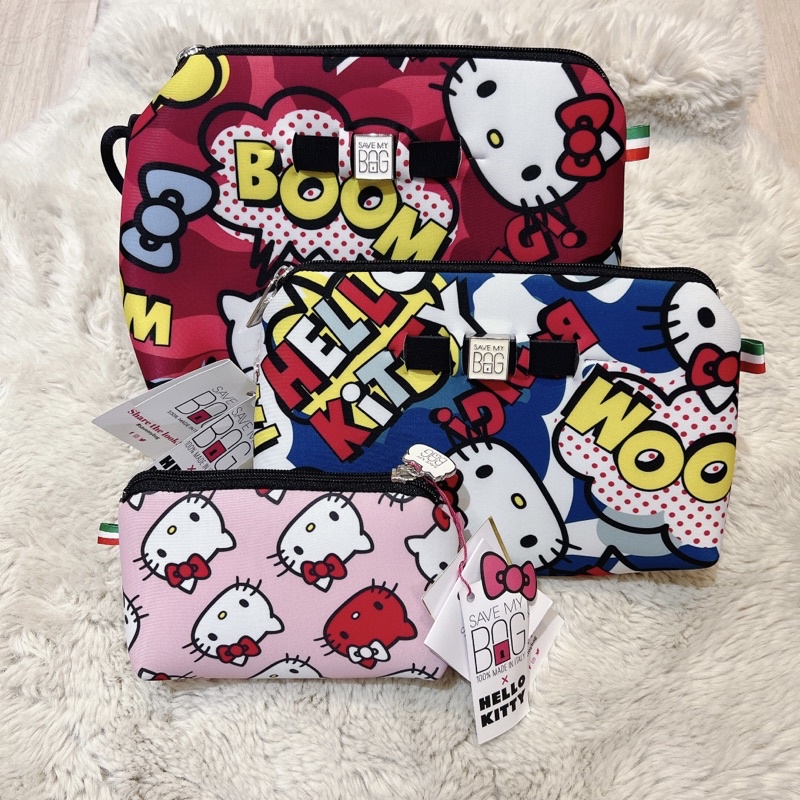 義大利SAVE MY BAG x HELLO KITTY TRAVEL POUCH 聯名款收納包化妝包 