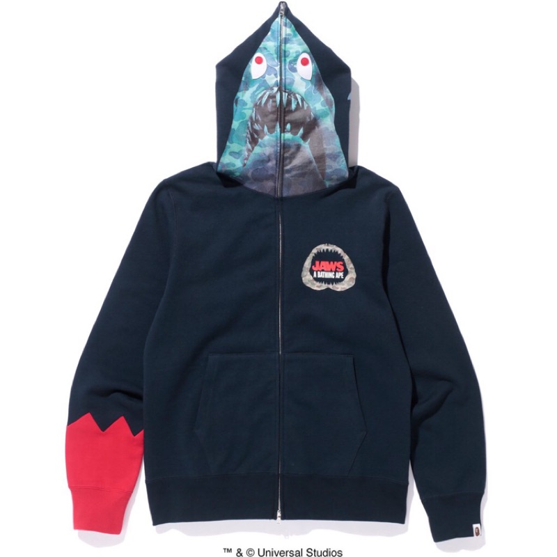 Bape x jaws 鯊魚連帽外套 m 全新