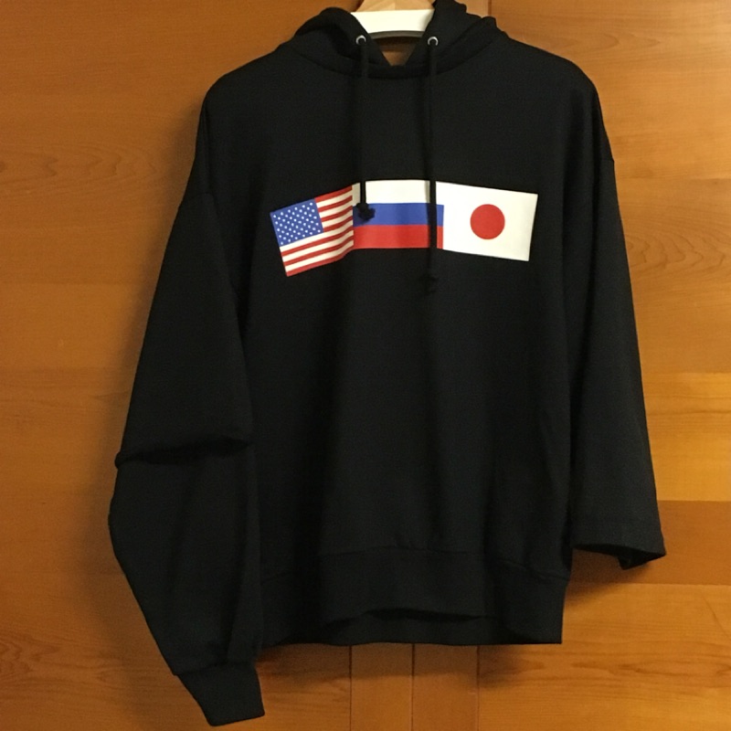 Gosha double clearance sleeve flag hoodie