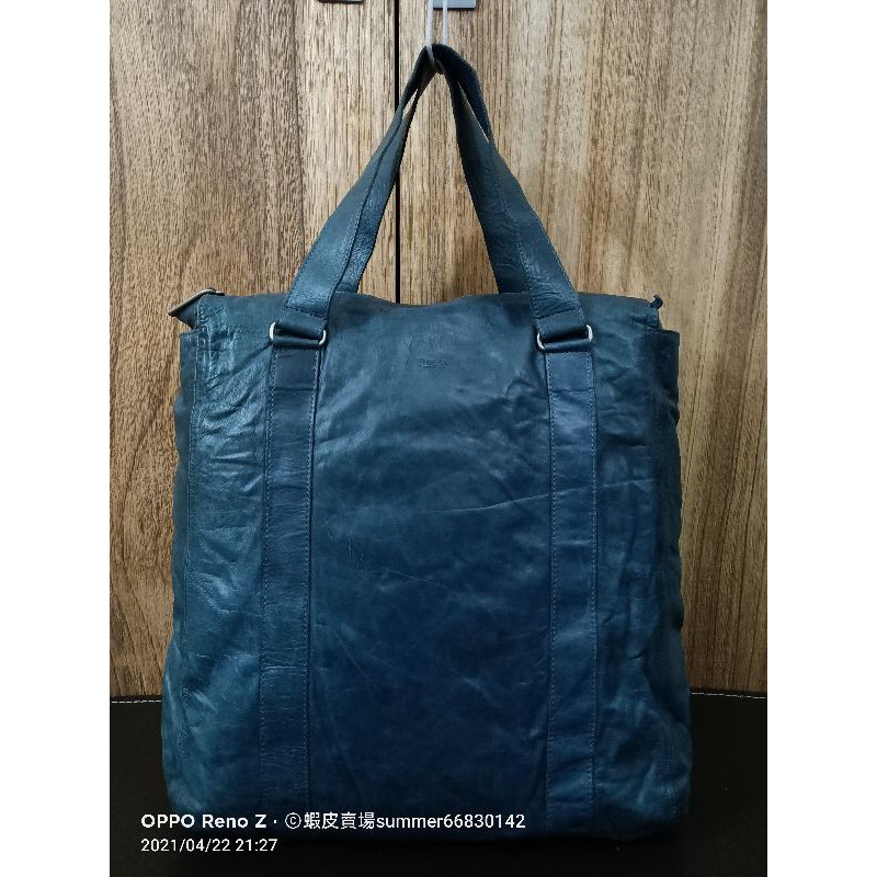 M0851 莫蘭迪藍綠色小牛皮兩用包weekendbag | 蝦皮購物