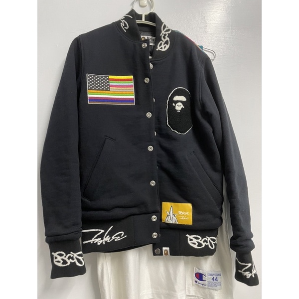 Bape x futura on sale varsity jacket for sale