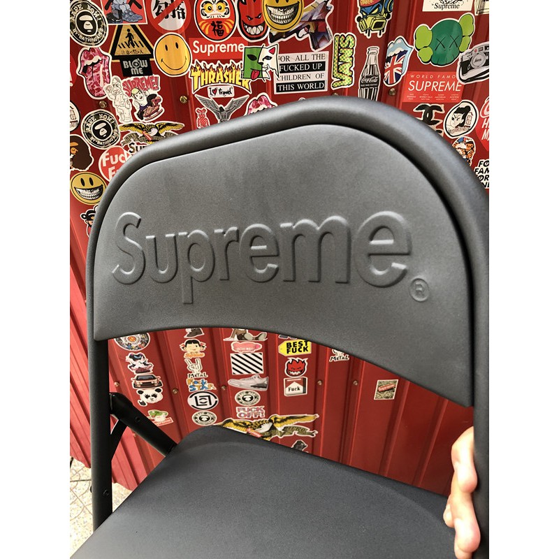 全新限量免運20FW Supreme Metal Folding Chair 折疊椅金屬座椅靠背