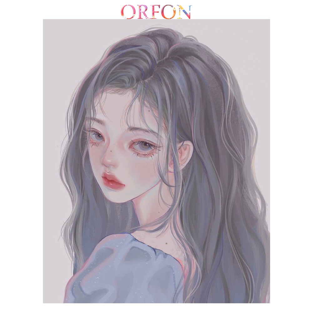 【ORFON】古典古風動漫女孩 小清新風格40*50cm 無框畫 彩色畫布 數字油畫 裝飾畫 | 蝦皮購物