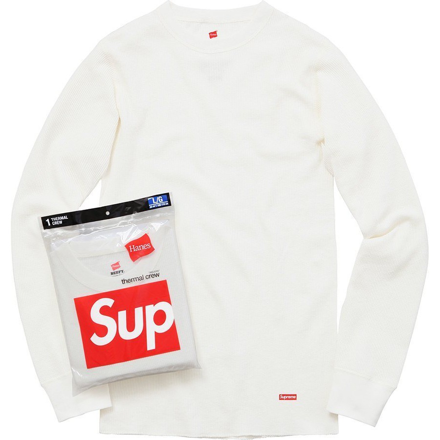 Hills】Supreme®️/Hanes®️ THERMAL CREW 白色內衣衛生衣貼身長袖現貨