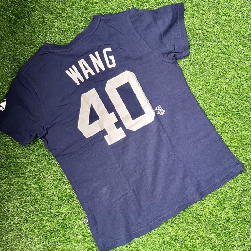 出清｜Majestic MLB紐約NY洋基隊40號WANG深藍色短袖T-Shirt