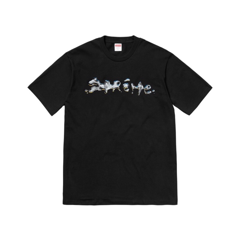 Supreme 2018 f/w Liquid Tee 液體水銀黑色白色M L XL | 蝦皮購物