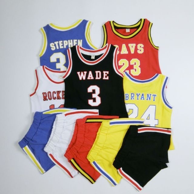 NBA球衣 寶寶 運動套裝 男女童 籃球衣 夏季無袖籃球服 球衣背心＋球褲 騎士隊 男童背心 中小童童裝 | 蝦皮購物