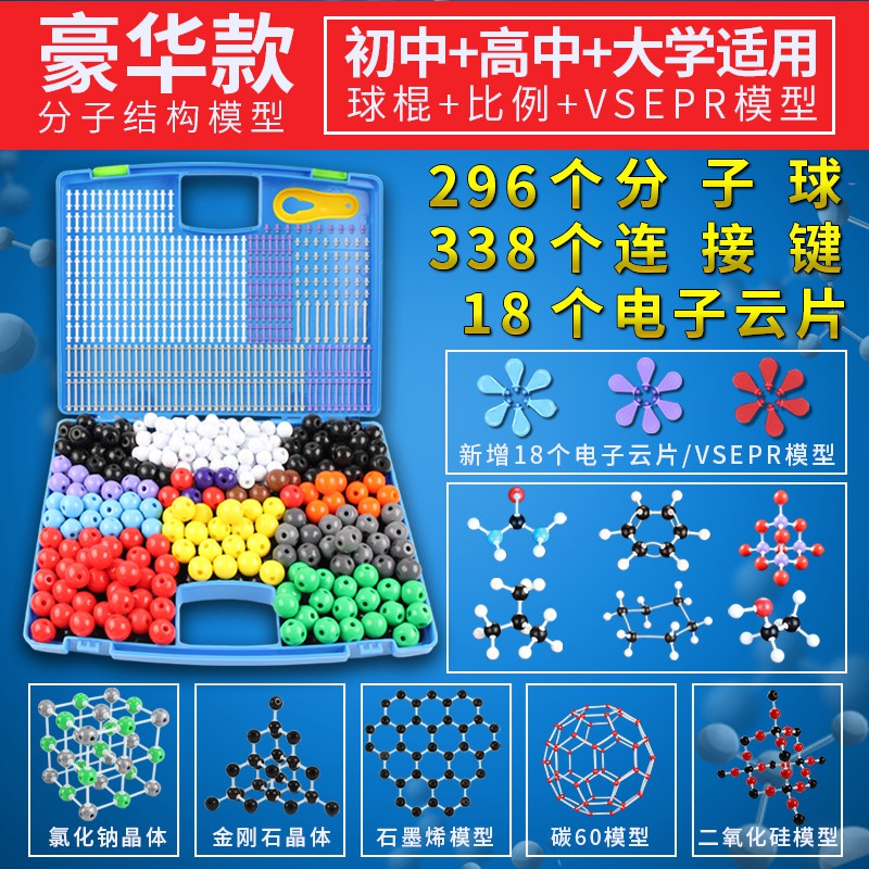 小江~教學用品 初高中有機無機化學分子結構模型球棍比例模型晶體演示用實驗器材VSEPR模型學生用實驗器材教具學具套裝教具 | 蝦皮購物
