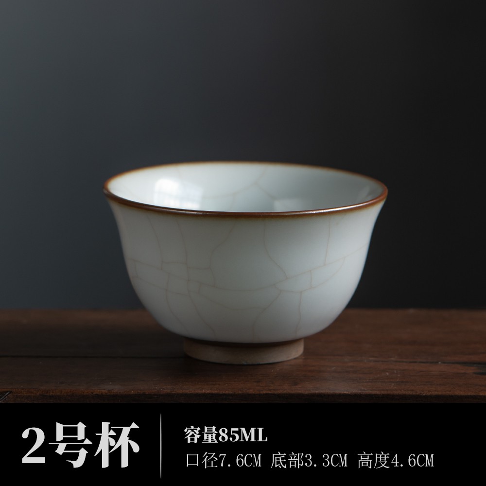 汝窯豬口杯功夫茶杯品茗主人杯單個景德鎮陶瓷茶具盞大開片可養杯現貨| 蝦皮購物