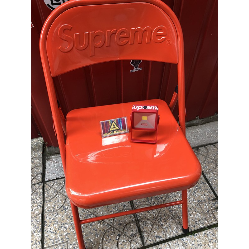 全新限量免運20FW Supreme Metal Folding Chair 折疊椅金屬座椅靠背