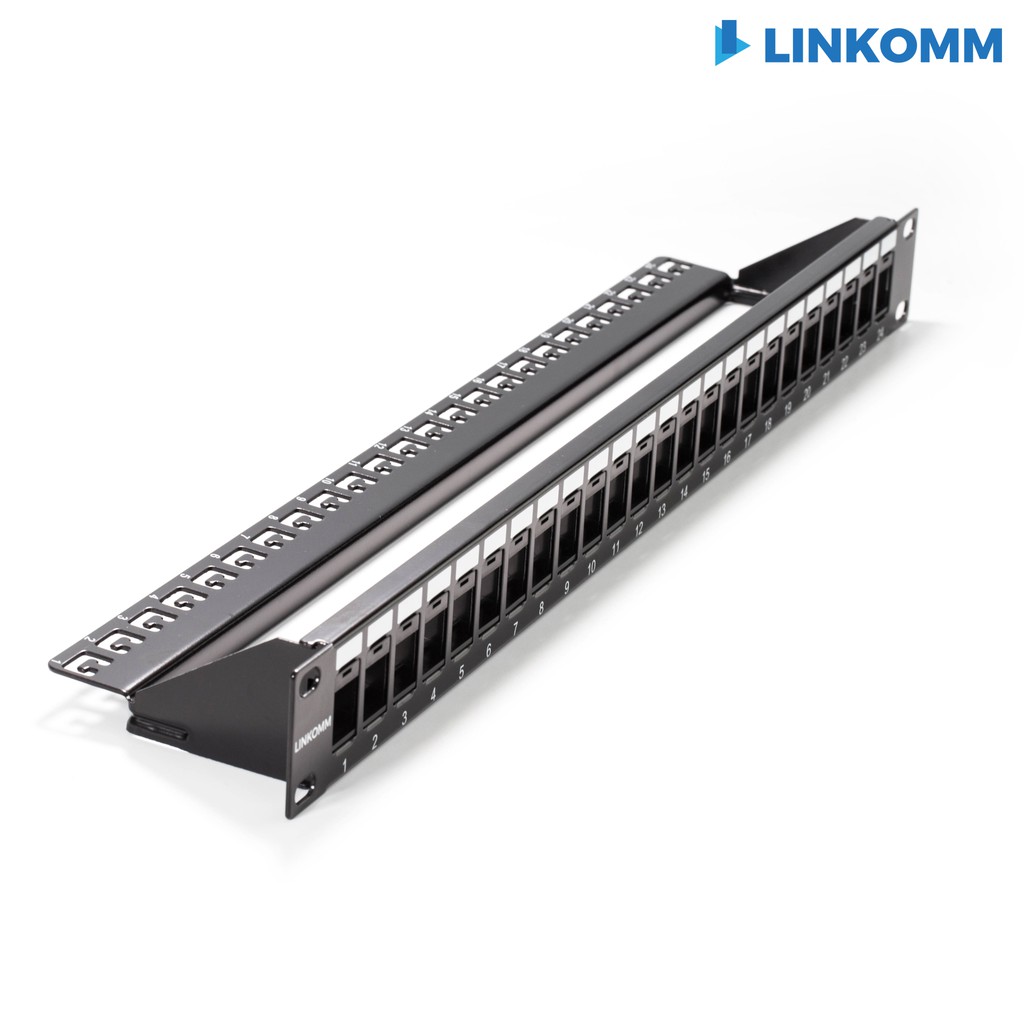 【LINKOMM】空架跳線面板 1U 19吋 UTP 24P CAT5e CAT6 RJ45 Patch Panel | 蝦皮購物