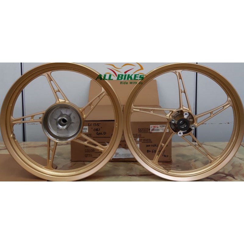 山葉 Yamaha 135LC SPORT RIM REAR1pc + FRONT-1pc (1set 金色 YAMAH | 蝦皮購物