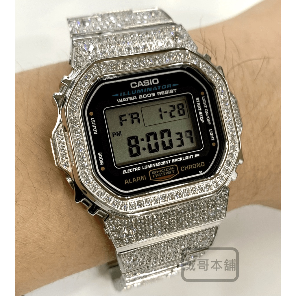 威哥本舖】G-Shock 全新不鏽鋼改裝實品DW-5600改裝DW-5600E 已改含錶（銀鑽款） | 蝦皮購物