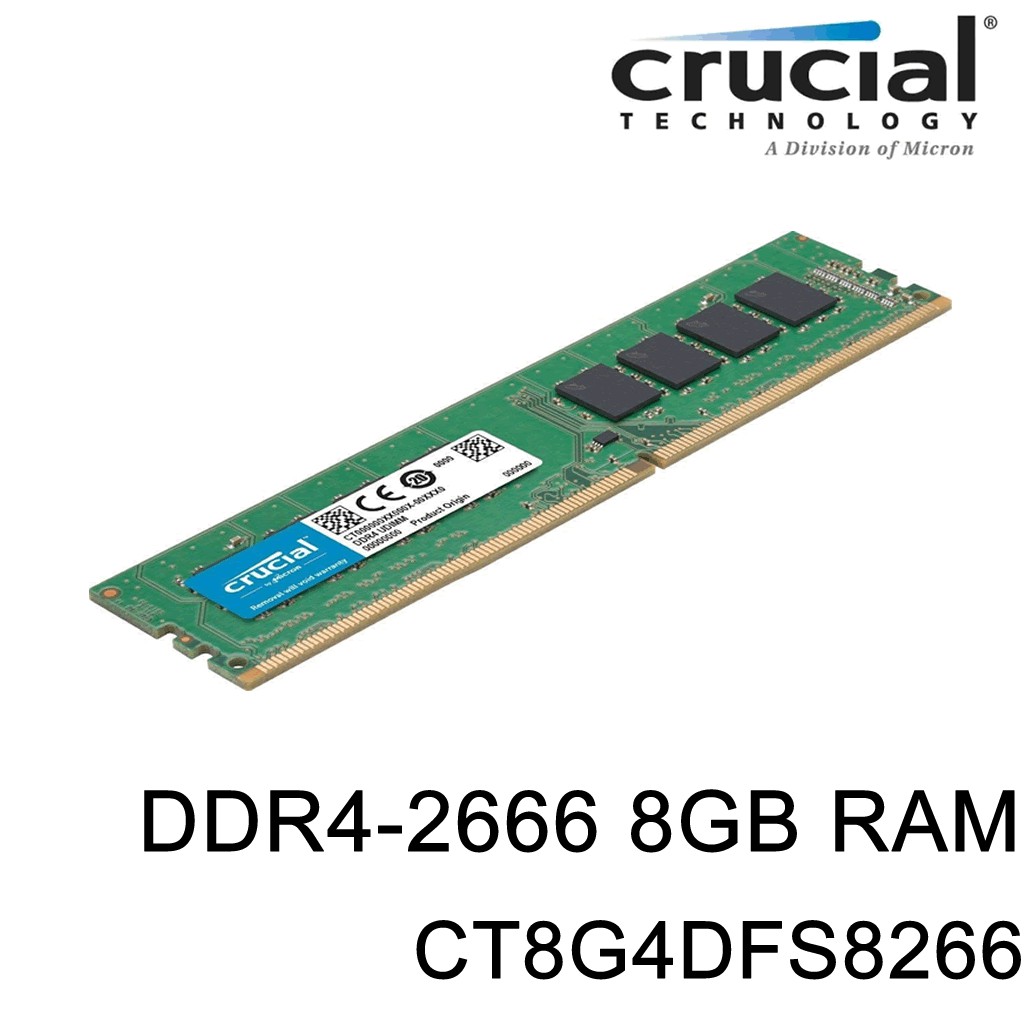 Micron 美光Crucial DDR4-2666 8GB RAM 電腦記憶體(CT8G4DFS8266