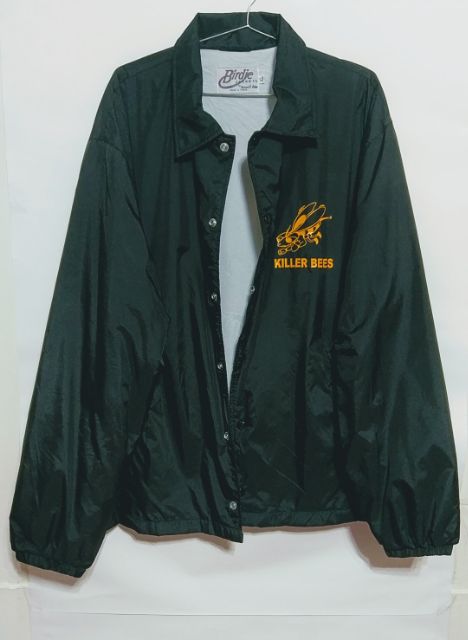 ▌壹肆零肆-古著 ▌vintage coach jacket killer bees黑色尼龍教練外套