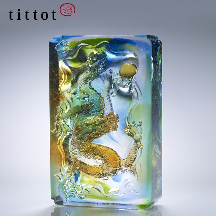 tittot 琉園丨龍騰摘星】 琉璃藝術品收藏擺飾| 蝦皮購物