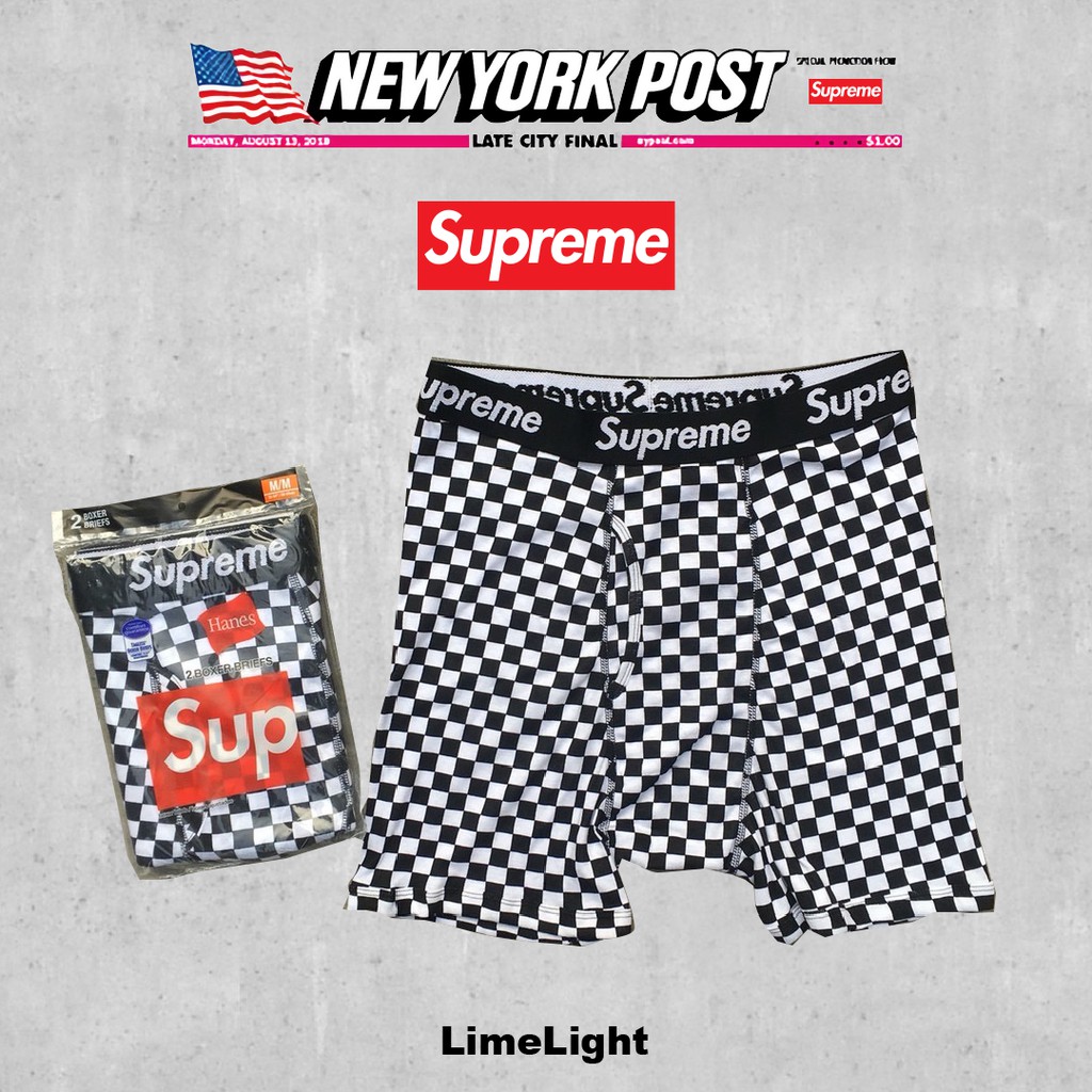 ☆LimeLight☆ Supreme x Hanes Boxer Briefs 單件內褲格子S - XL