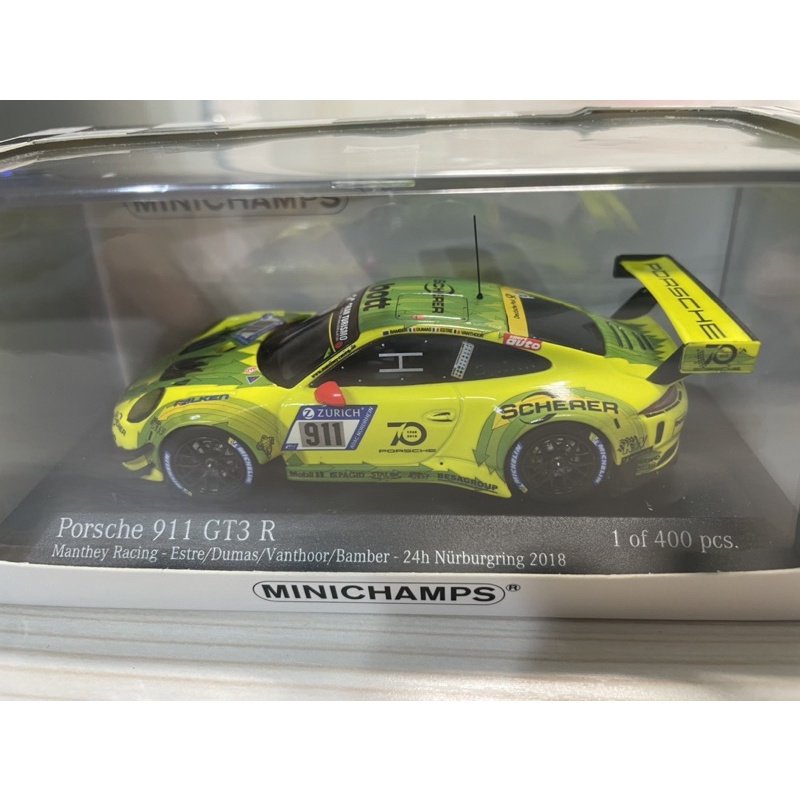 Minichamps Porsche 911 (991.2) GT3 RS Jaune Noir Roues 2019 1/18